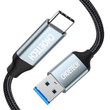 Choetech 6971824971293 AC0007 USB3.0 to USB-C 5V/3A 60W Braided Cable 1M - Image 1