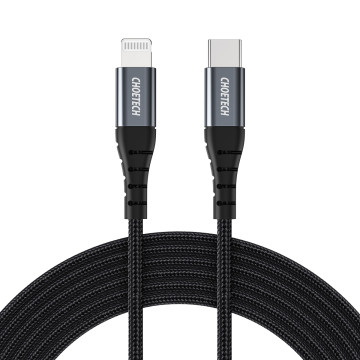 Choetech 6971824975932 IP0041 MFi USB-C to Lightning Braided Cable 2m Fast Charging - Image 1