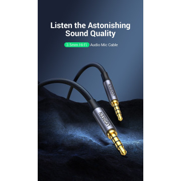 UGREEN 6957303827855 20785 3.5mm Braided 4-Pole Audio Cable Male to Male 3M - Image 1
