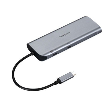 Targus DOCK427GL Dual Video Mobile Dock with 140W EPR Pass-Thru USB-C 3.2 Ethernet 2xHDMI 2x USB-A 2xUSB-C Silver USB-C with 140W PD 3Y WTY - Image 1