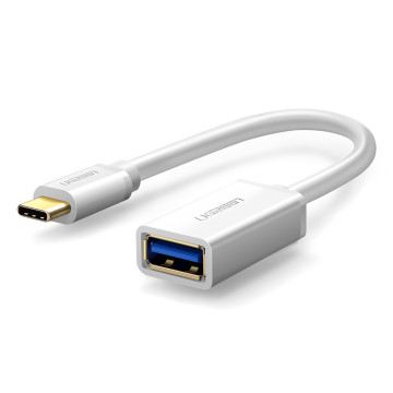 UGREEN 6957303837021 30702 USB TYPE C Male to USB 3.0 Type A Female OTG cable white - Image 1