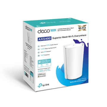 TP-LINK DECO X73-DSL(1-PACK) Deco X73-DSL AX5400 VDSL Whole Home Mesh Wi-Fi 6 System, 270sqm Coverage For 1-3 Bedroom Houses, Dual-Band, OFDMA, MU-MIMO, Beamforming - Image 1