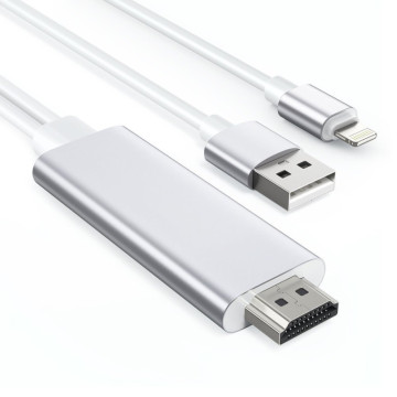 Choetech 6971824978612 LH0020 Lightningtohd MI 1.8m white HD cable, resolution up to 1920× 1080/60Hz - Image 1