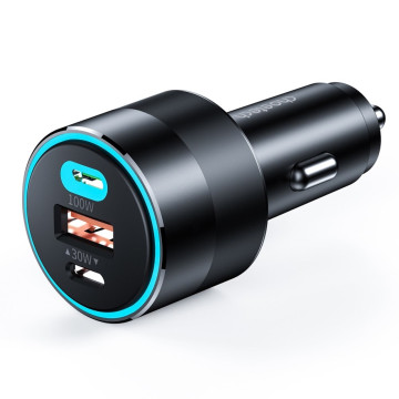 Choetech 6932112102966 TC0011 130W 3-Port Car Charger 100W USB-C PD for MacBook Pro/iPhone - Image 1