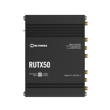 Teltonika RUTX50000200 RUTX50 Industrial 5G Router, 5G dual SIM cellular, 5x Gigabit Ethernet ports, dual-band WI-Fi, PSU included - Image 1