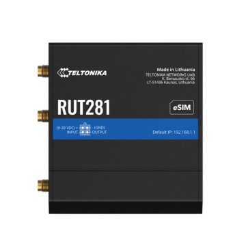 Teltonika RUT281004000 RUT281 COMPACT GLOBAL LTE CAT 4 ROUTER, Telit, SIM & eSIM, AUTOMATIC FAILOVER, 2 x RJ45 Ports, PSU included - Image 1