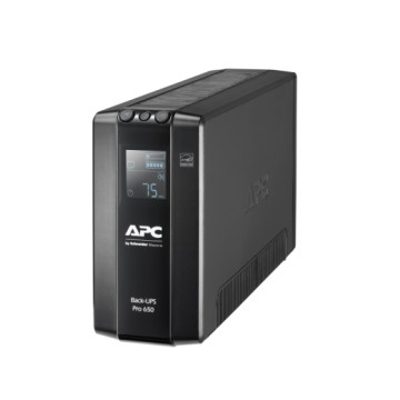 APC BR650MI Back-UPS Pro 650VA/390W Line Interactive UPS, Tower, 230V/10A Input, 6x IEC C13 Outlets, Lead Acid Battery, LCD, AVR - Image 1