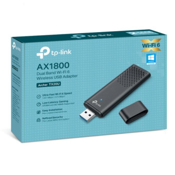 TP-LINK ARCHER TX20U ARCHER AX1800 WI-FI 6 DUAL-BAND USB ADAPTER, USB3.0, 3YR - Image 1