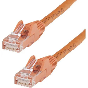 StarTech N6PATC5MOR 5m CAT6 Ethernet Cable - Orange Snagless Gigabit - 100W PoE UTP 250Mhz Category 6 Patch Cord UL Certified Wiring/TIA - 5m Orange CAT6 Ethernet cable delivers Multi Gigabit 1/2.5/5Gbps & 10Gbps up to 160ft - 250Mhz - 24 AWG st - Image 1