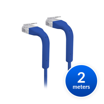 Ubiquiti U-CABLE-PATCH-2M-RJ45-BL UniFi Patch Cable Single Unit, 2m, Blue, End Bendable to 90 Degree, RJ45 Ethernet Cable, Cat6, Ultra-Thin 3mm Diameter - Image 1
