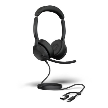 Jabra 25089-989-799 CORDED EVOLVE2 50 UC STEREO ANC HEADSET, USB-C/A WITH BLUETOOTH (REQ USB CONNECTION) - Image 1