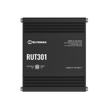 Teltonika RUT301000500 RUT301 Industrial Ethernet Router, Rugged Industrial Ethernet Router, 5 Ethernet Ports, 2 Configurable Digital Inputs/Outputs, PSU included - Image 1