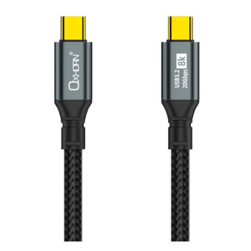 Just You PC CB-CC-321 Oxhorn USB 3.2 Gen 2×2 1m USB-C to USB-C 20Gbps 8K@60Hz 20V 100W E-Marker Chip Black fast charging & Video cable Laptop Phones Tablet USB-C Device - Image 1