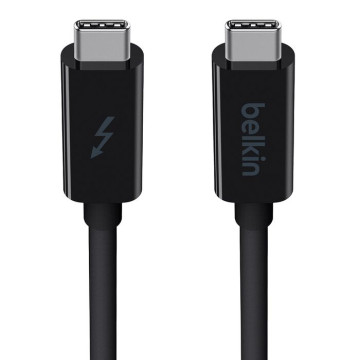 Belkin F2CD081DS1M-BLK Thunderbolt 3 Cable USB-C to USB-C (1M) - Black , 60W PD, 20Gbps, 4K/Ultra-HD, Thunderbolt Certified, 2 Years Warranty - Image 1