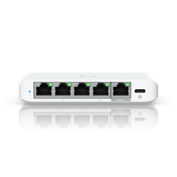 Ubiquiti USW-FLEX-2.5G-5 UniFi SWITCH FLEX MINI 2.5G, (4)2.5 GbE, (1)2.5 GbE POE IN, USB-C POWER, 1YR - Image 1