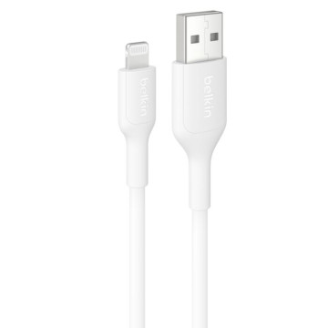 Belkin CAA019FQ1MWH BoostCharge Lightning to USB-A Cable (1M) - White , 2.4A/15W, 480Mbps, 300K+ Bends, Apple iPhone, iPad, 2 Years Warranty - Image 1