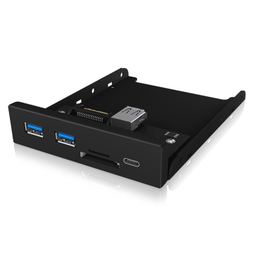 ICY BOX ACRICYHUB1417I3 IB-HUB1417-i3 Frontpanel with USB 3.0 Type-C and Type-A hub with card reader - Image 1