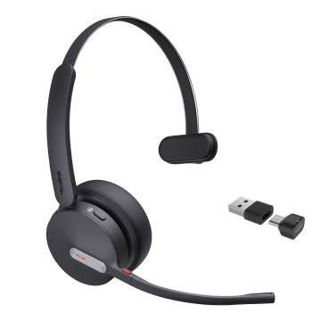 Yealink BH70-M-MS-C/A BH70 Bluetooth Wireless Mono Headset Microsoft Teams, 3 mic noise cancellation Talk time up to 35h BT51 C Dongle with Type A Adaper - Image 1