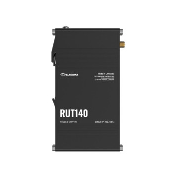 Teltonika RUT140000000 RUT140 Industrial Ethernet Router, Wi-Fi 4, 1x3-Pin Power Connector, Integrated DIN rail bracket, Remote Management, PSU excluded - Image 1