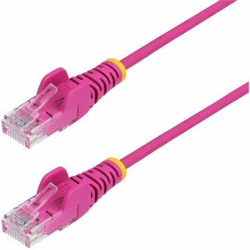 StarTech N6PAT7MPKS 7m Pink Slim CAT6 Ethernet Cable, Snagless RJ45, UTP, LSZH, 28AWG Pure Bare Copper, Slim Network Patch Cord - Slim UTP Cat6 Cable supports 10Gbps and 100W PoE; Ideal for crowded installations; 36% slimmer for improved airflow - Image 1