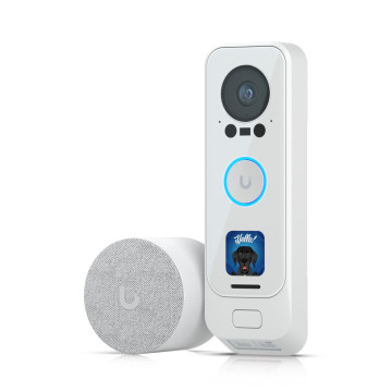 Ubiquiti UVC-G4 DOORBELL PRO POE KIT-WHITE EOL - Last Stock - UniFi Protect G4 Doorbell Pro PoE Kit-White, 5MP CMOS Camera,Night Mode IR Up To 20ft,PoE Power, Includes PoE Chime, IPX4 - Image 1