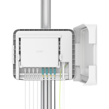 Ubiquiti UISP-BOX-PLUS UISP Box Plus, IPX6-rated Water Resistance, Enclosure for UISP Switch Plus, Pole /Wall-mount, Includes Fiber Strain Relief Kit, - Image 1