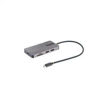 StarTech 120B-USBC-MULTIPORT USB C Multiport Adapter, Dual HDMI, 4K 60Hz, 2x 5Gbps USB-A Hub, 100W Power Delivery, GbE, SD/MicroSD, USB C Mini Dock - USB C Multiport Adapter w/dual 4K60Hz HDMI 2.0b HDR video via DP 1.4/DSC, MST (4K60 GPU depende - Image 1