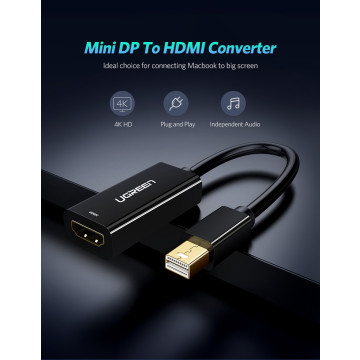UGREEN 6957303843602 40360 mini DP male to HDMI female converter cable Black - Image 1