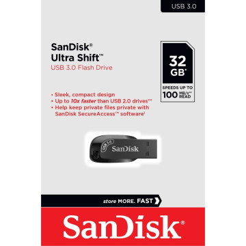 Sandisk SDCZ410-032G-G46 32GB Ultra Shift USB 3.0 Flash Drive - Image 1
