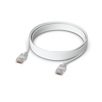 Ubiquiti UACC-CABLE-PATCH-EL-8M-W UniFi Etherlighting Patch Cable, Length 8M, White, Nano-thin patch cable with 10 GbE support, designed to showcase Etherlighting effects. - Image 1