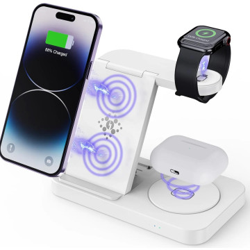 USP 3IN1WWCS Samsung 3-in-1 Wireless Charging Stand, 15W, Portable & Space-Saving, Charger Station for Multiple Samsung Devices, 5 Years Warranty - Image 1