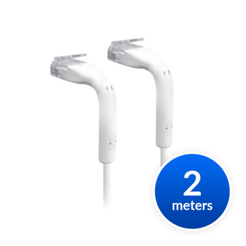 Ubiquiti U-CABLE-PATCH-2M-RJ45 UniFi Patch Cable Single Unit, 2m, White, End Bendable to 90 Degree, RJ45 Ethernet Cable, Cat6, Ultra-Thin 3mm Diamete - Image 1