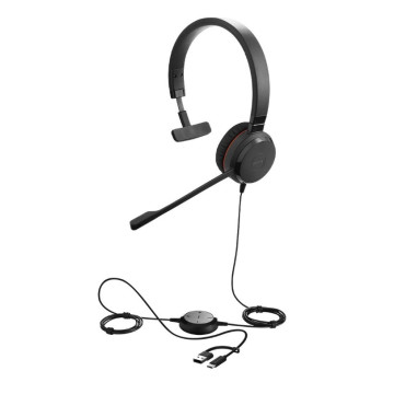 Jabra 5393-823-369 Evolve 30 II, USB C/A Mono MS Headset, Great calls and music, Plug-and-play connectivity, Manage calls easily, Flexible connectivity via 3.5 mm - Image 1