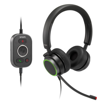 Snom 00004598 A330D Headset, Wired Duo, HD Audio Quality, Remote Control, Ideal For Video-telephony, - Image 1