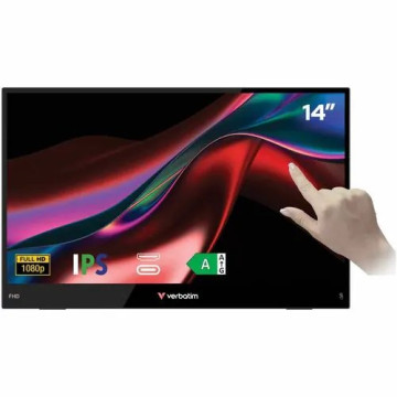 Verbatim 32405 LIGHT 14" Class LCD Touchscreen Monitor - 16:9 - 10 ms - 14" Viewable - Capacitive - 10 Point(s) Multi-touch Screen - 1920 x 1080 - Full HD - In-plane Switching (IPS) Technology - 250 cd/m² - Speakers - HDMI - USB - USB Type-C - Image 1