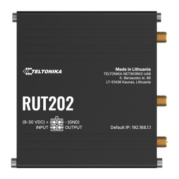 Teltonika RUT202AAEAA0 RUT202 Dual Sim Industrial LTE Cat 4 Router, Automatic Failover, Dual Ethernet Ports and LTE + Wi-Fi Support, PSU included - Image 1