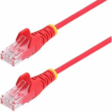 StarTech N6PAT100CMRDS 1m Red Slim CAT6 Ethernet Cable, Snagless RJ45, UTP, LSZH, 28AWG Pure Bare Copper, Slim Network Patch Cord - Slim UTP Cat6 Cable supports 10Gbps and 100W PoE; Ideal for crowded installations; 36% slimmer for improved airfl - Image 1