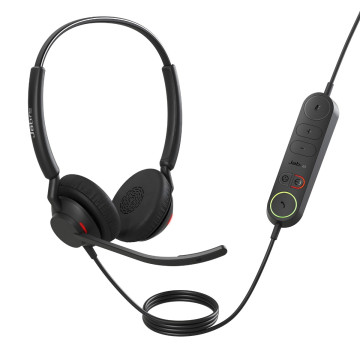 Jabra 4099-419-269 Engage 40 (Inline Link) UC Dual USB-C/A Corded Headsets, Lightweight & sturdy, Double the mic, Busylight, Hearing Protection Audio Quality - Image 1