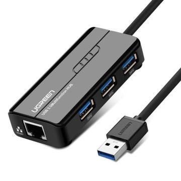 UGREEN 6957303822652 20265 USB3.0 Hub 3 Ports with 10/100/1000Mbps Gigabit Ethernet - Image 1