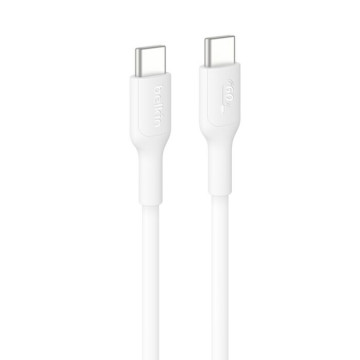 Belkin CAB023FQ1MWH BoostCharge USB-C to USB-C Cable (1M) - White , 3A/60W, 480Mbps, 300K+ Bends, Apple, Samsung, USB-IF Certified, 2 Years Warranty - Image 1