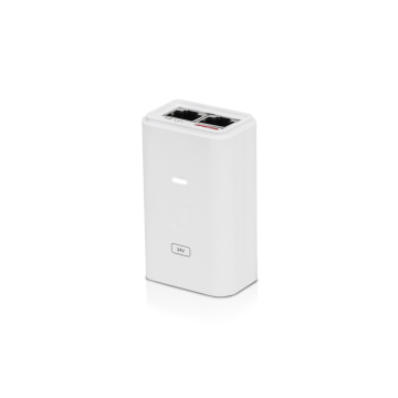 Ubiquiti POE-24-24W-G-WH POE Injector, 24VDC, 24W, Gigabit Ethernet, ESD protection & LED, Surge and Clamping Protection,Maximum Surge Discharge - Image 1