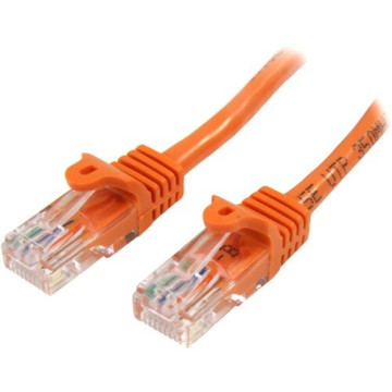 StarTech 45PAT2MOR 2 m Orange Cat5e Snagless RJ45 UTP Patch Cable - 2m Patch Cord - Cable for Network Device, Hub - First End: 1 x RJ-45 Network - Male - Second End: 1 x RJ-45 Network - Male - Patch Cable - Gold Plated Contact - CM - 24 AWG - Or - Image 1