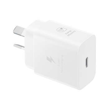 Samsung EP-T2510NWEGAU 25W GaN USB-C Fast Wall Charger - White, 1x USB-C, Supports up to 25W, Compact & Travel-Ready, 1 Year Warranty
