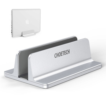 Choetech 6971824973204 H038-SL Desktop Aluminum Stand with Adjustable Dock Size, premium holder for All MacBook & tablet Silver - Image 1