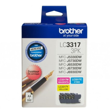 Brother LC-3317-3PK LC-3317 Colour Value Pack 1XCyan 1X Magenta 1X Yellow - Image 1