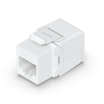 Ubiquiti UACC-KEYSTONE-JACK-C6 Cat6 Keystone Jack, 12-Pack, White, Toolless Keystone For Terminating A Cat6 Ethernet Jack Without The Use Of A Punch-Down Or Crimping Tool - Image 1