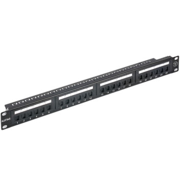Astrotek ATP-PPU6-24 24 Ports UTP Patch Panel CAT6 RJ45 for 19' 1RU Rack Mount Data Network Cabinet Server PCB Type 110/Krone 3U' Black - Image 1