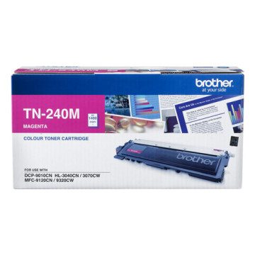 Brother TN-240M COLOUR LASER TONER-MAGENTA TONER CARTRIDGE TO SUIT HL-3040CN/3045CN/3070CW/3075CW, DCP-9010CN, MFC-9120CN/9125CN/9320CW/9325CW-1,400 PG - Image 1