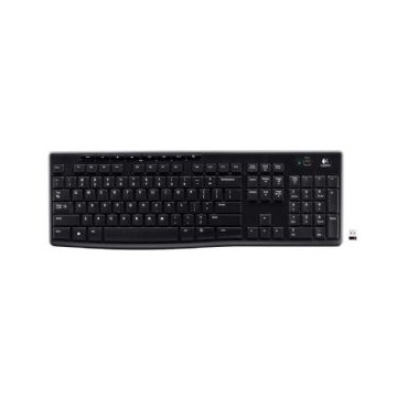 Logitech 920-003057 K270 2.4 GHz Wireless Full Size Keyboard 128-bit AES encryption 24-month battery life Spill resistant Durable UV-coated keys - Image 1