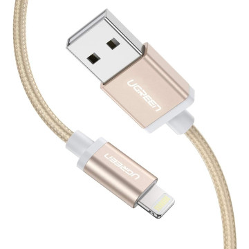 UGREEN 6957303835874 30587 Lightning to USB2.0 Sync & Charging Cable 1M Gold - Image 1